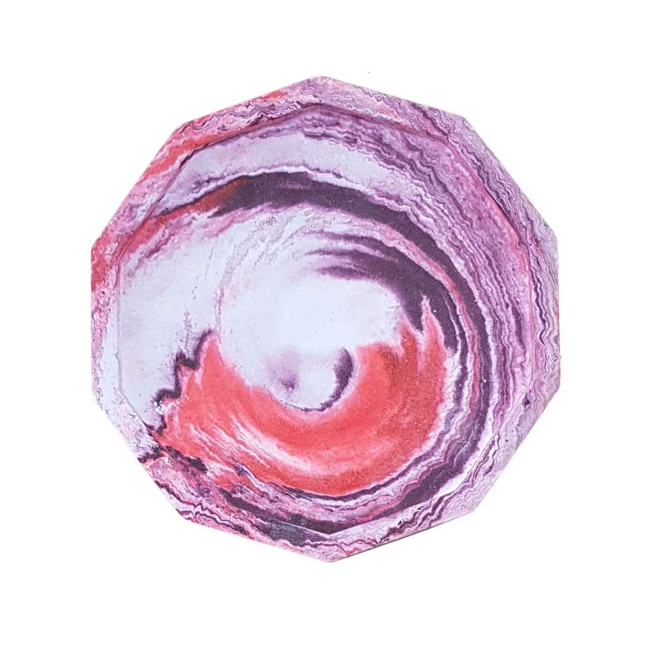 Plateau de service octogonal en béton artisanal durable pour décoration intérieure