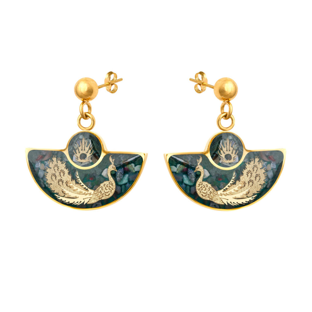 Boucles d'oreilles pendantes plaquées or, attrape-rêves artisanal avec agate