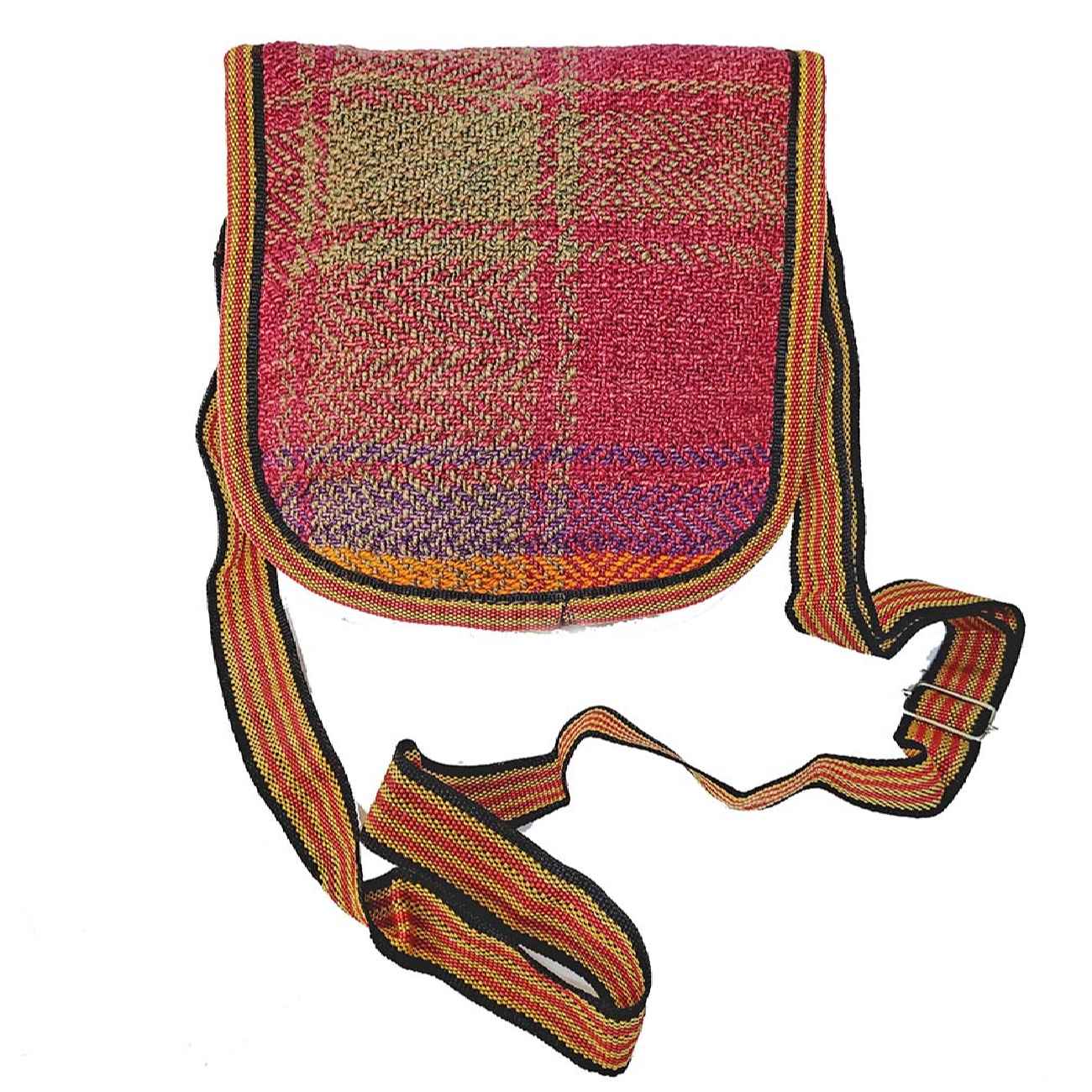 Sac bandoulière persan fait main en Jajim rose