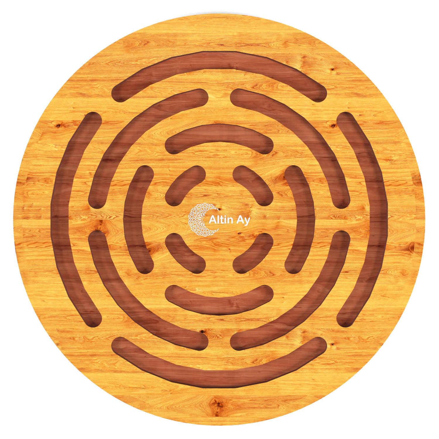 Sous-plat en bois fait main avec design de labyrinthe pour plat chaud