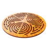 Sous-plat en bois fait main avec design labyrinthe pour protection de table