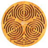 Sous-plat en bois fait main avec design labyrinthe pour protection de table