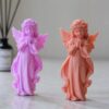 Bougie sculptée à la main avec motif d’ange, idéale pour cadeaux et décorations