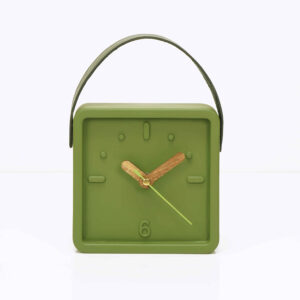 Horloge de bureau en béton fait main – Minimaliste verte