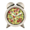 Horloge à Clochettes en Béton Fait Main - Avec Tissu Motif Floral Rond