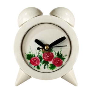 Horloge à Clochettes en Béton Fait Main – Motif Floral