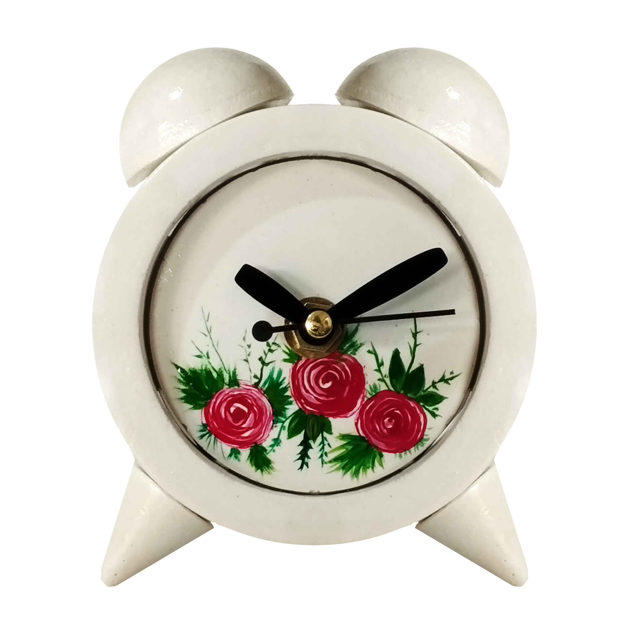 Horloge à Clochettes en Béton Fait Main - Motif Floral