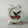 Horloge à Clochettes en Béton Fait Main - Motif Floral