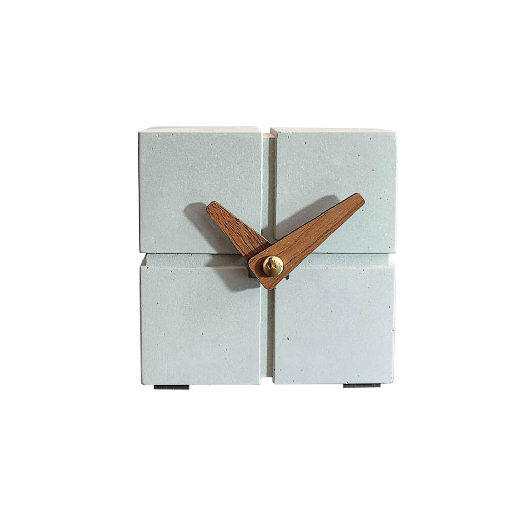 Horloge de bureau en béton fait main - Minimaliste cube