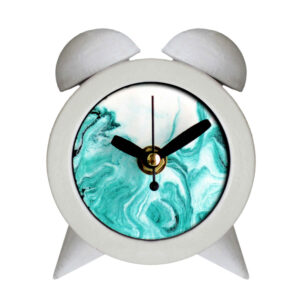 Horloge à Clochettes en Béton Fait Main – Motif Marbre