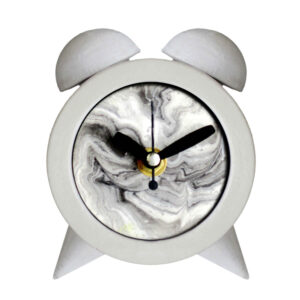 Horloge à Clochettes en Béton Fait Main – Motif Marbre