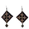 Boucles d’oreilles brodées persanes – Broderie traditionnelle avec pendentif