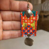 Boucles d’oreilles brodées persanes – Broderie traditionnelle rouge