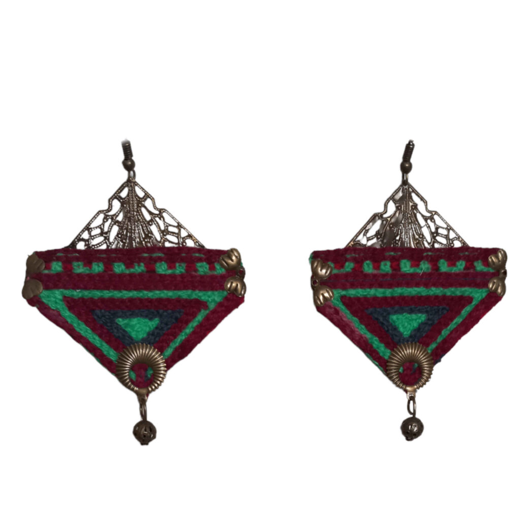 Boucles d’oreilles brodées persanes – Broderie traditionnelle