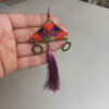 Boucles d’oreilles brodées persanes - Broderie traditionnelle avec pompon