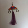 Boucles d’oreilles brodées persanes - Broderie traditionnelle avec pompon