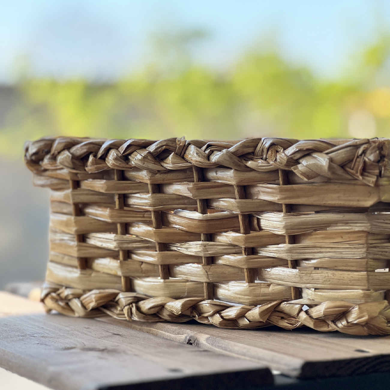 Panier de rangement tissé à la main pour étagère