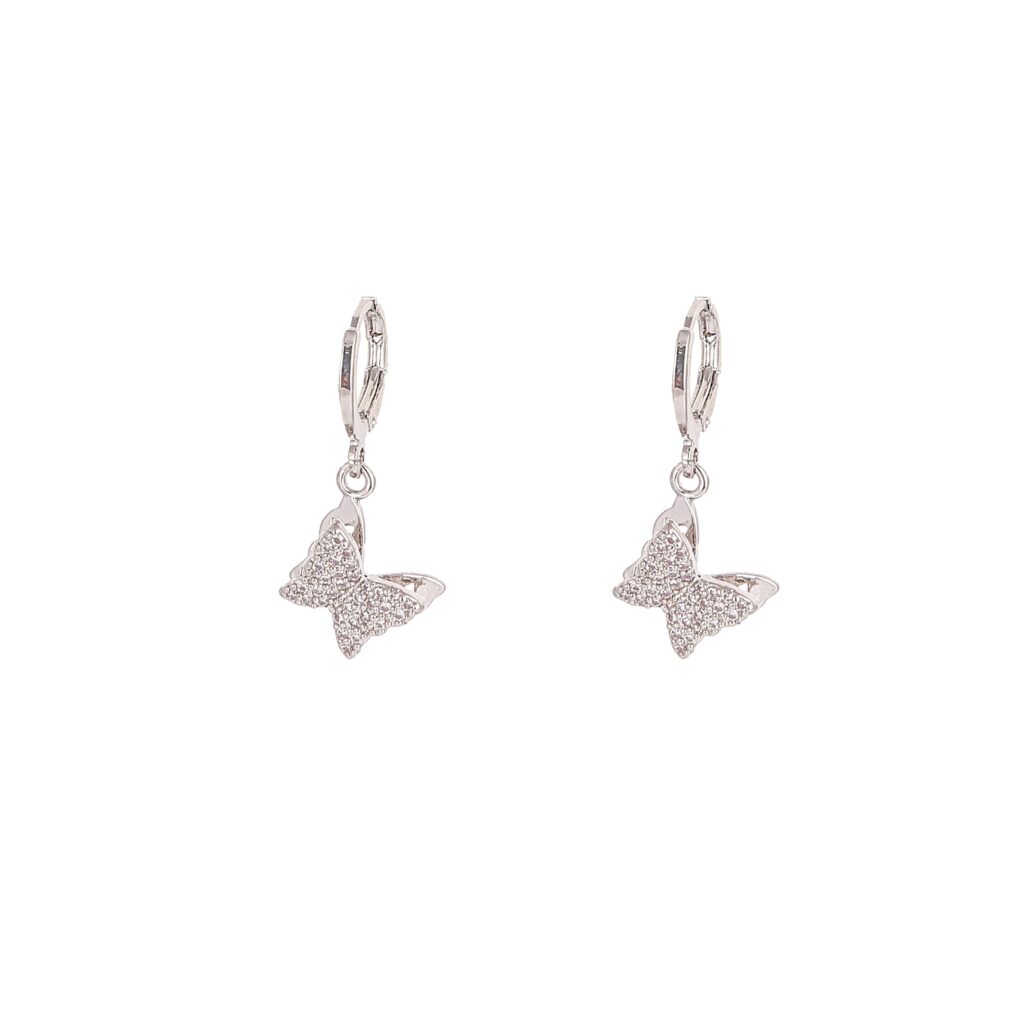 Boucles d'oreilles pendantes avec design de papillon pour femmes