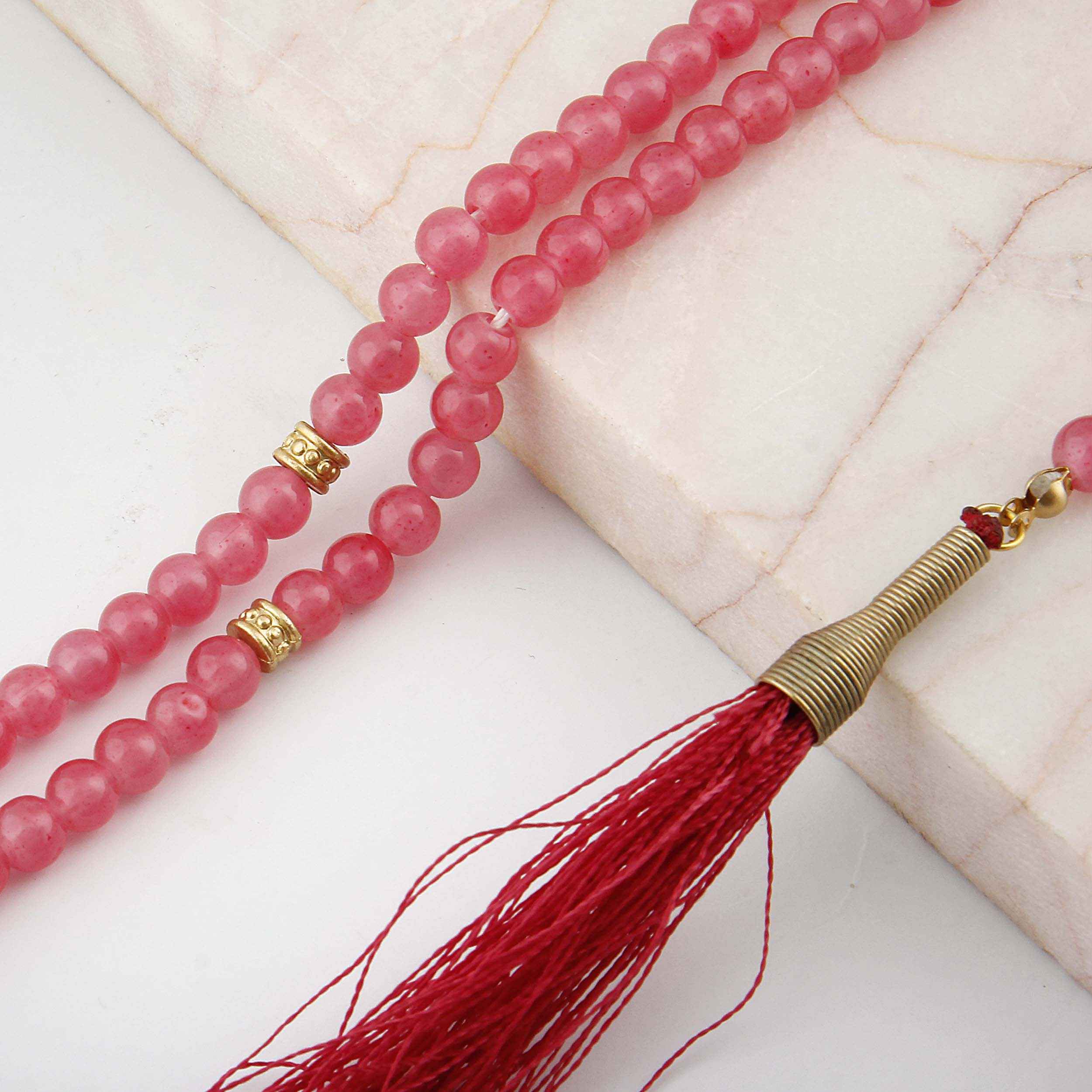 Chapelet islamique en onyx fabriqué avec 101 perles de prière – Tasbih