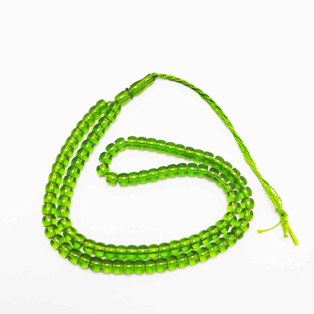 Chapelet islamique en résine de Sandalus vert – 101 perles de prière