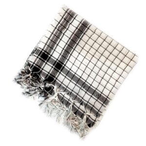 Écharpe Keffieh à Carreaux Traditionnelle – Couvre-chef Arabe pour Protection Solaire et Sable