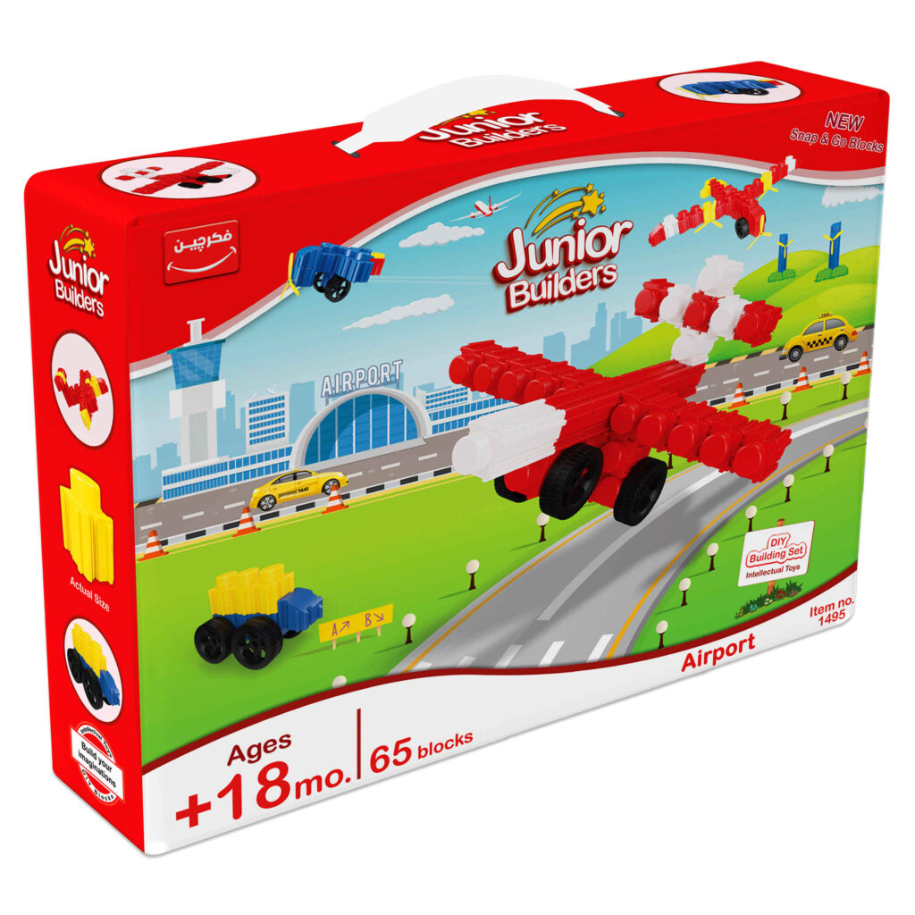 Junior Builders : Blocs de construction Avion – Ensemble de jouets créatif pour enfants à partir de 18 mois