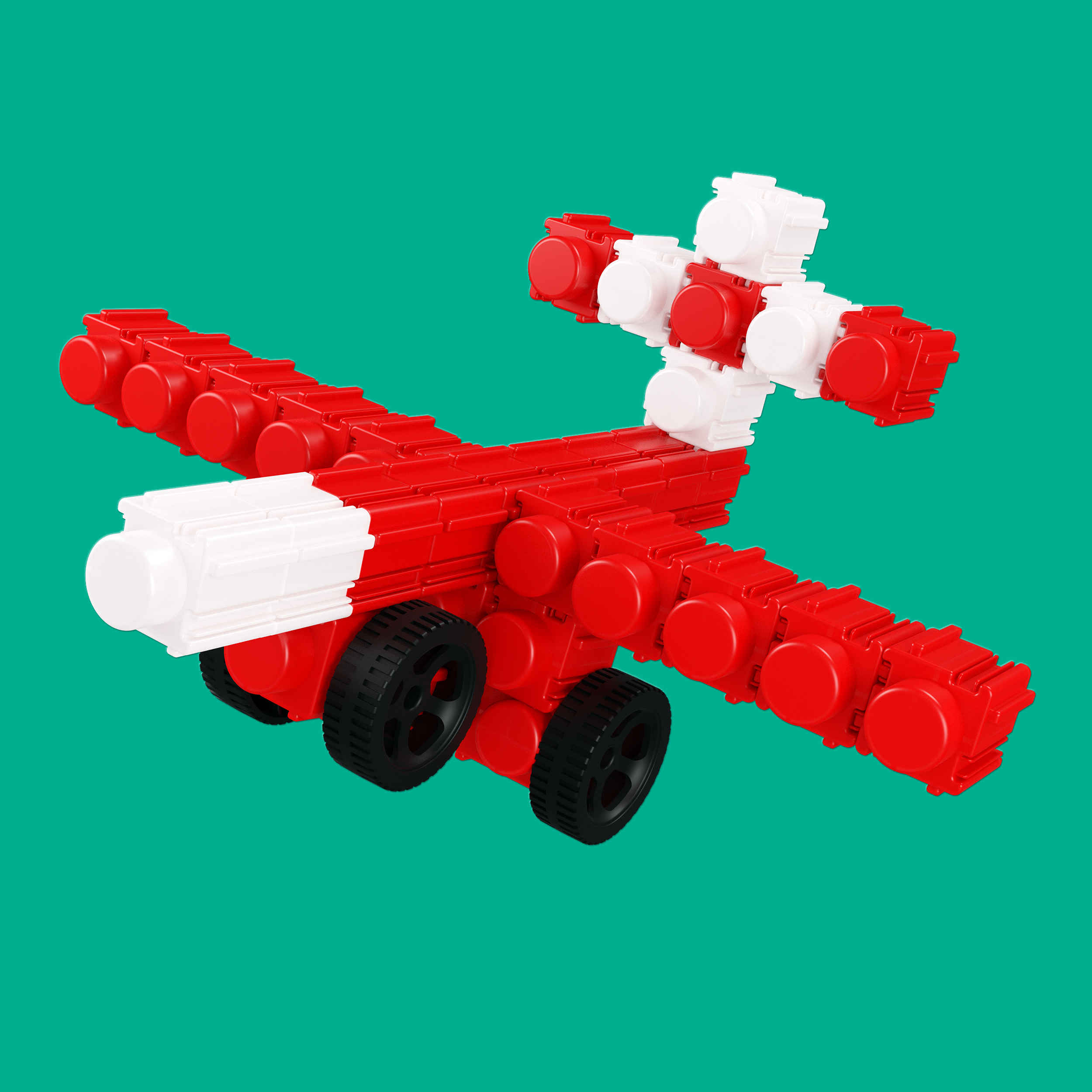 Junior Builders : Blocs de construction Avion – Ensemble de jouets créatif pour enfants à partir de 18 mois