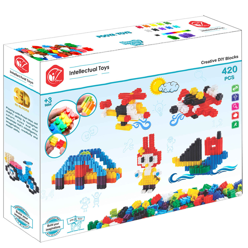 Intellectual Toys : Blocs de construction Ferme – Ensemble amusant pour enfants et adultes, 420 pièces