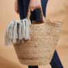 Grand panier tissé à la main avec poignées