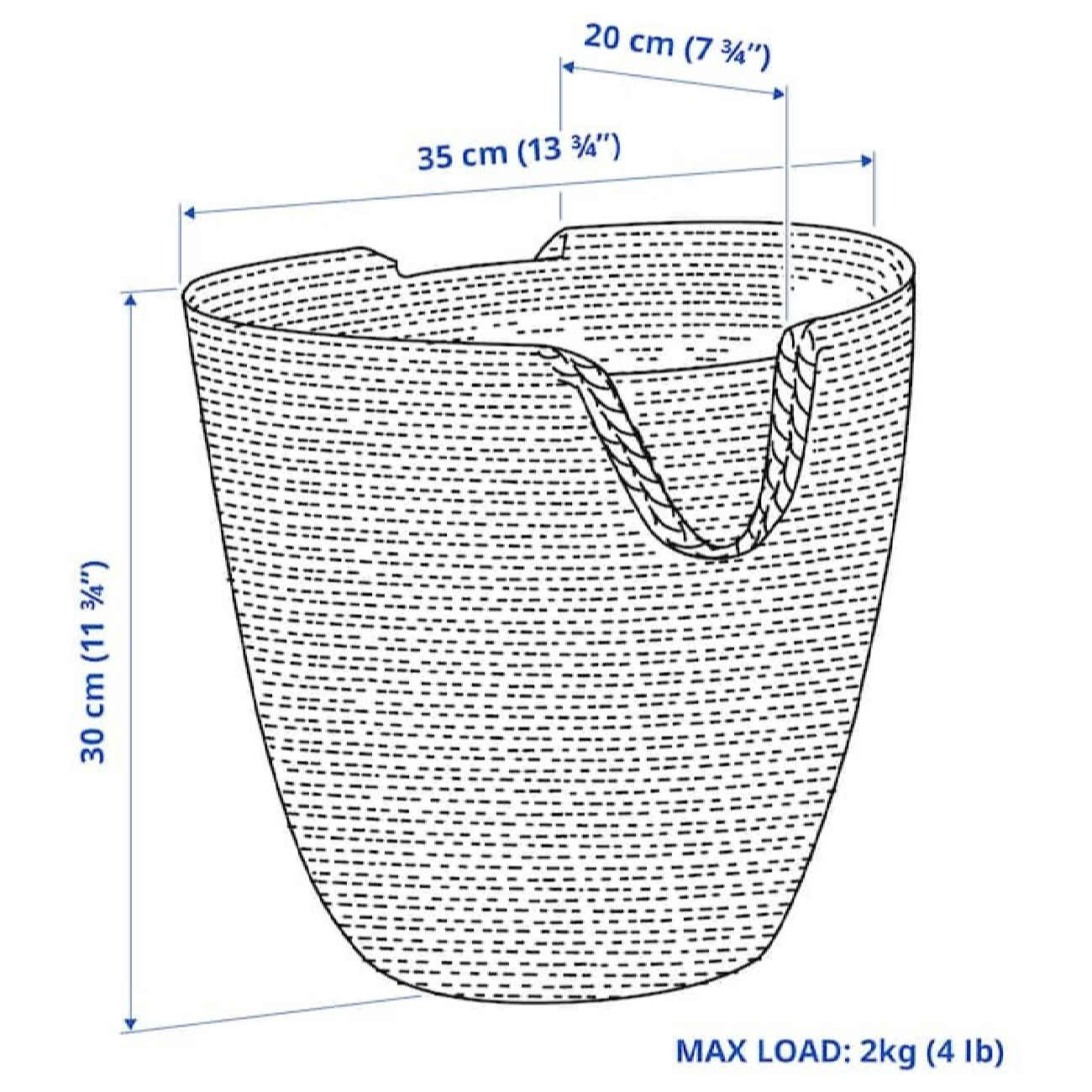 Grand panier tissé à la main avec poignées