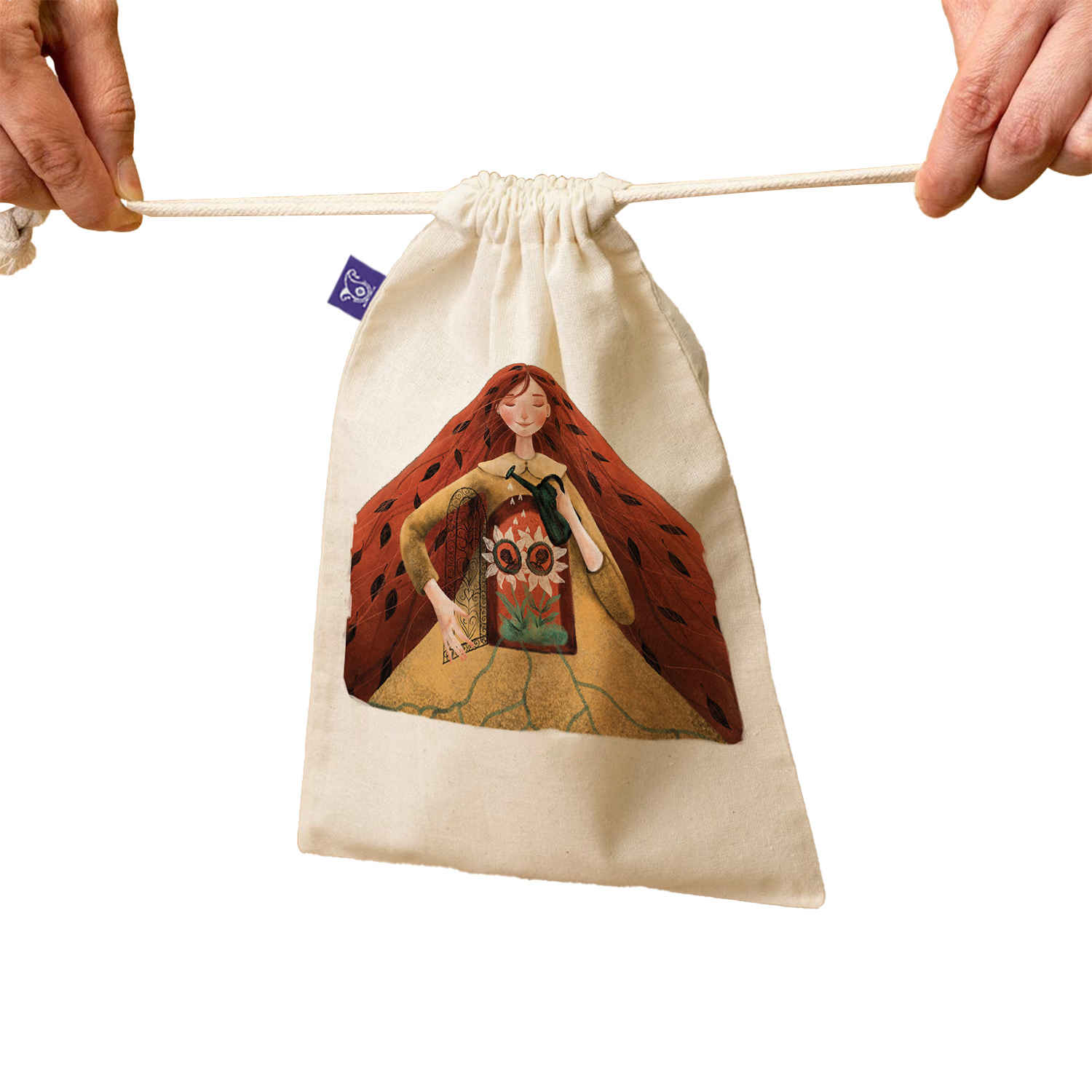 Sac de rangement en coton à cordon – Écologique et réutilisable pour des Pains Plus Frais