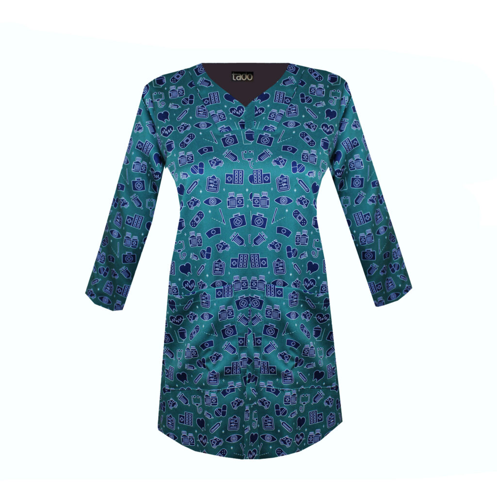 Uniforme médical à col en V pour femme – Élégant et polyvalent