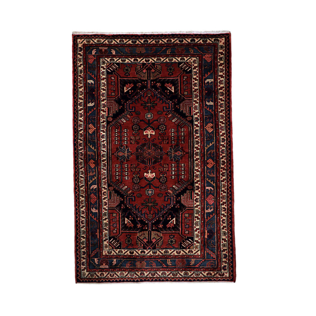Tapis persan original avec laine noué à la main à Hamadan Lachak Toranj