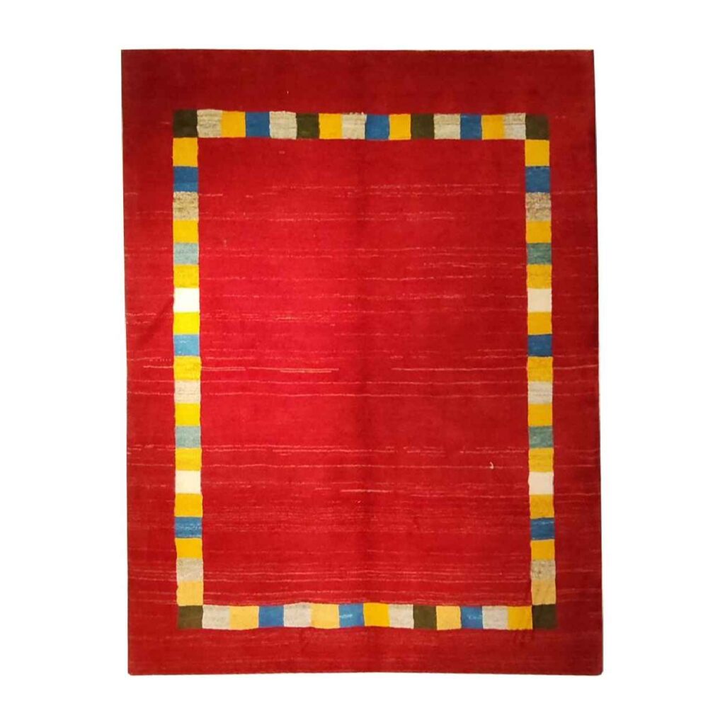 Tapis Gabbeh persan original tissé à la main avec bordure