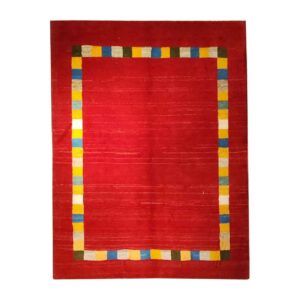 Tapis Gabbeh persan original tissé à la main avec bordure