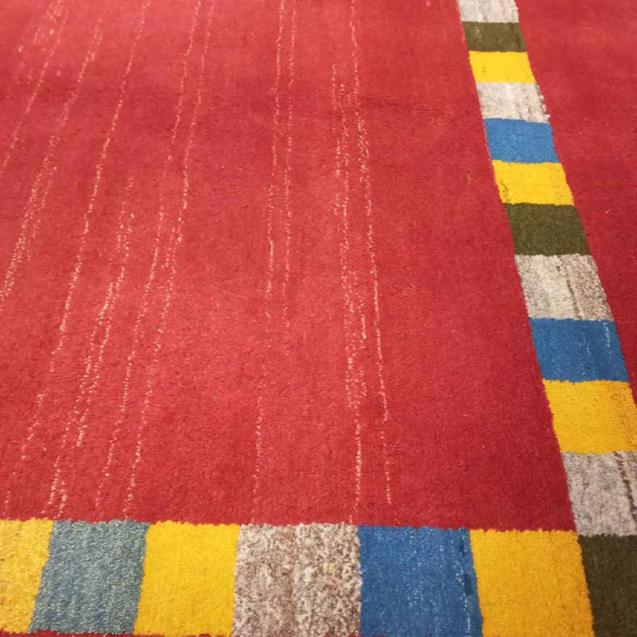 Tapis Gabbeh persan original tissé à la main avec bordure