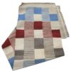 Tapis Kilim en laine persane original tissé à la main checkered crème