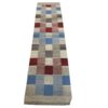 Tapis Kilim en laine persane original tissé à la main checkered crème