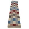 Tapis Kilim en laine persane original tissé à la main checkered crème