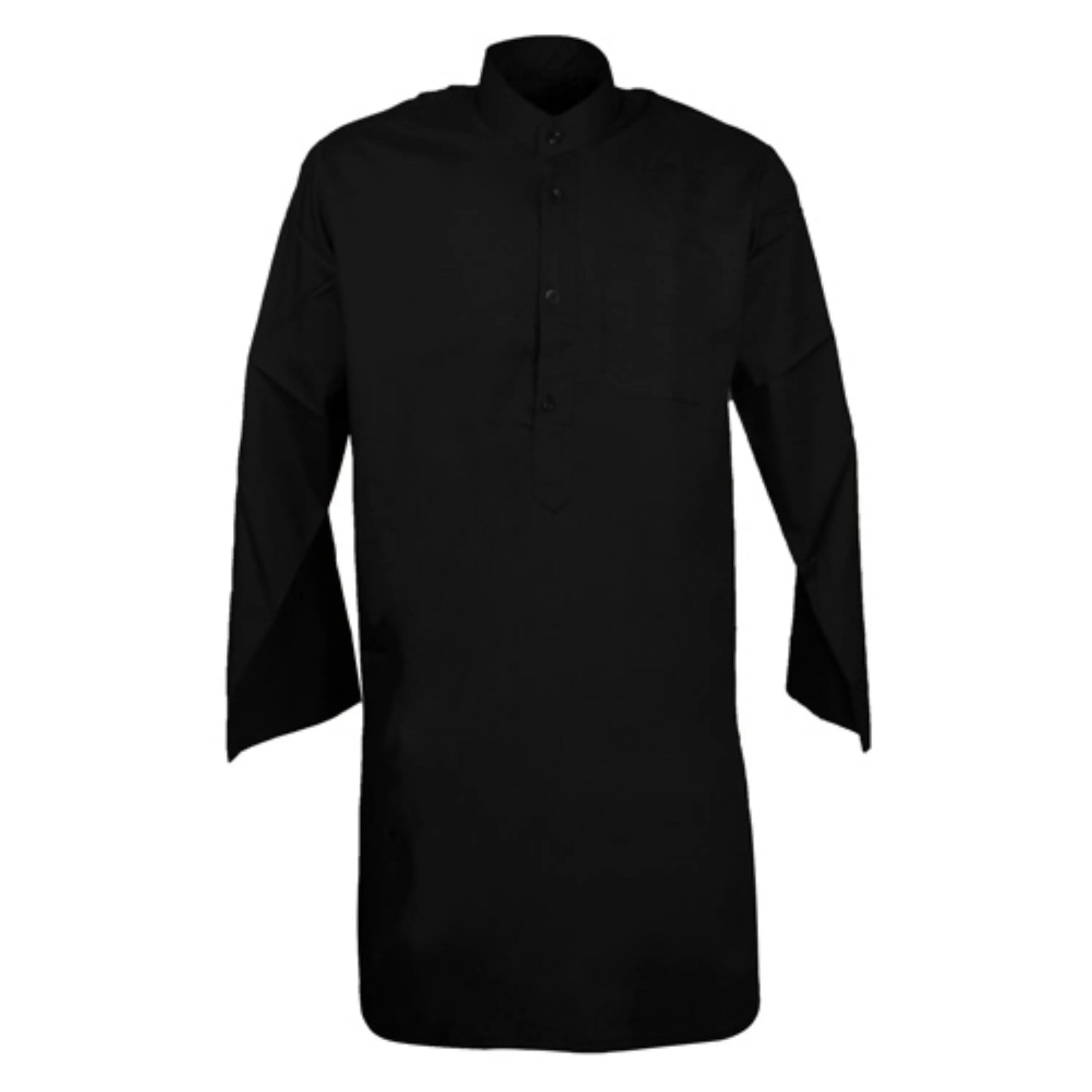 Kurta pakistanais noir pour homme – chemise longue traditionnelle