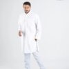 Kurta pakistanais blanc pour homme – chemise longue traditionnelle