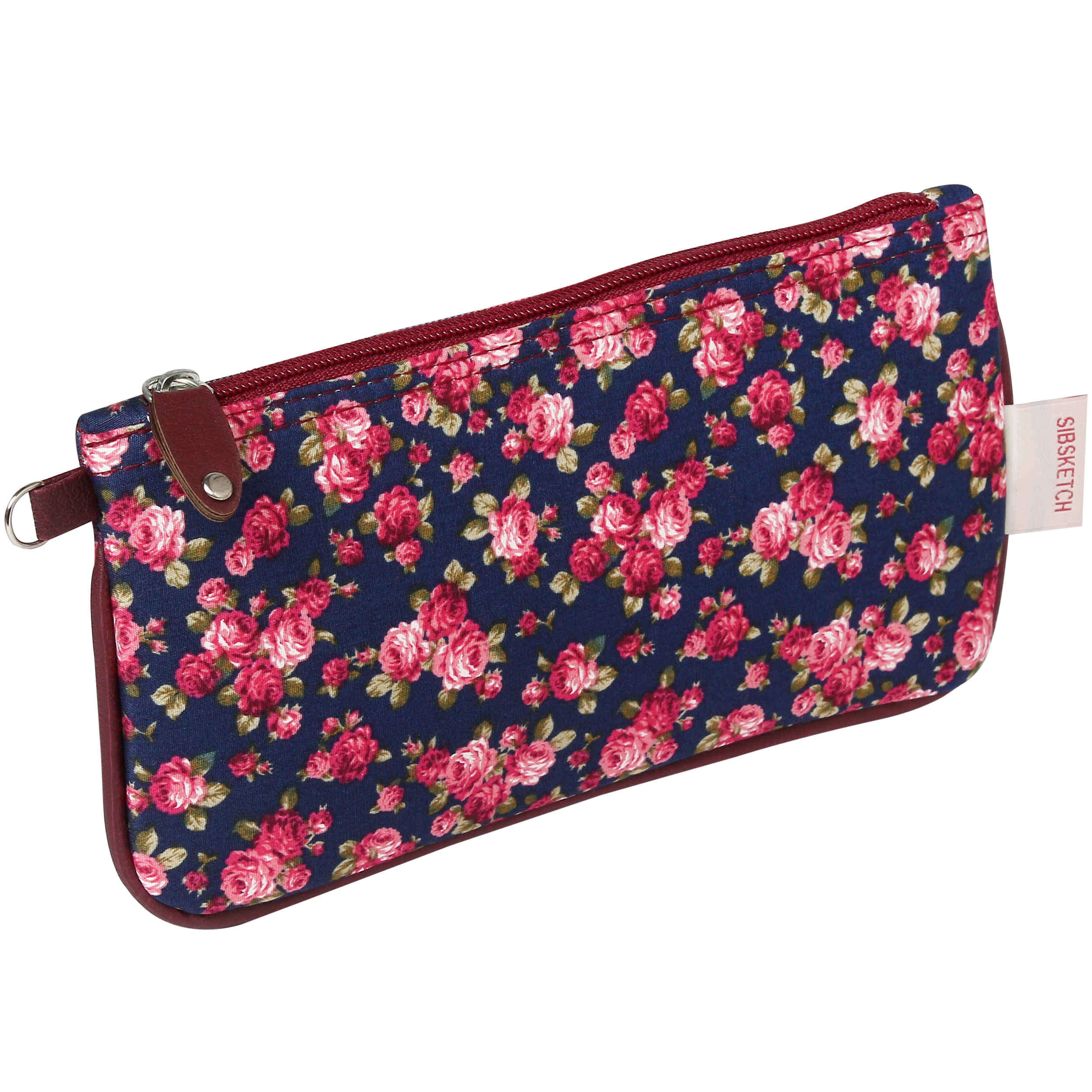 Trousse à crayons design floral pour l'école et le bureau avec bracelet