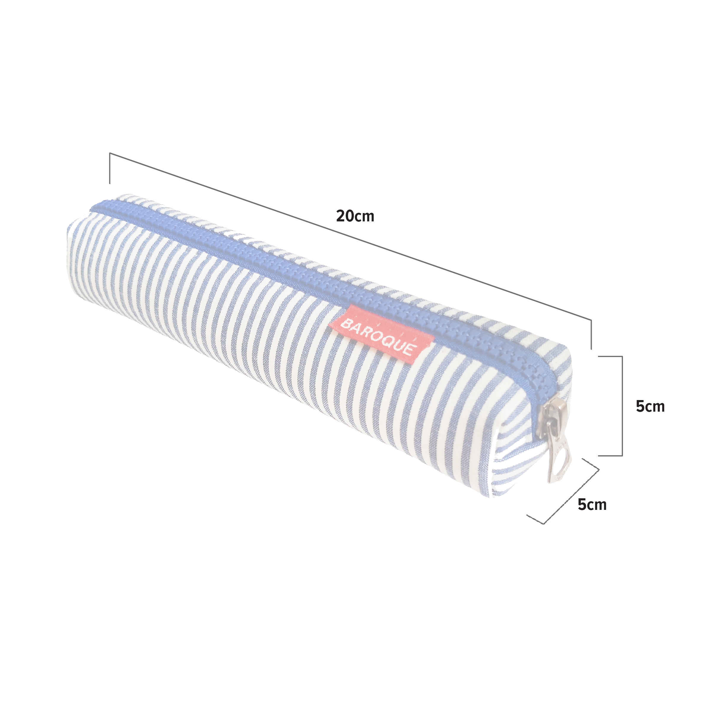 Trousse à crayons design rayé avec fermeture éclair petite taille