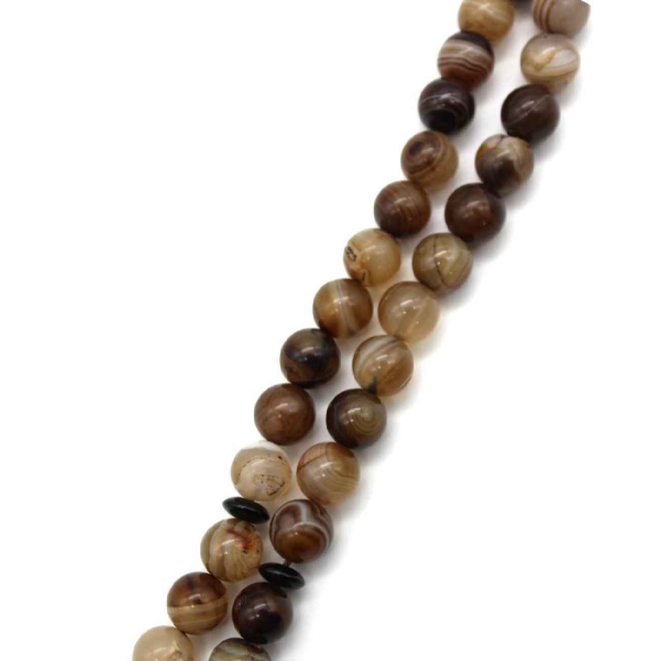 Chapelet islamique en agate brune avec 33 perles