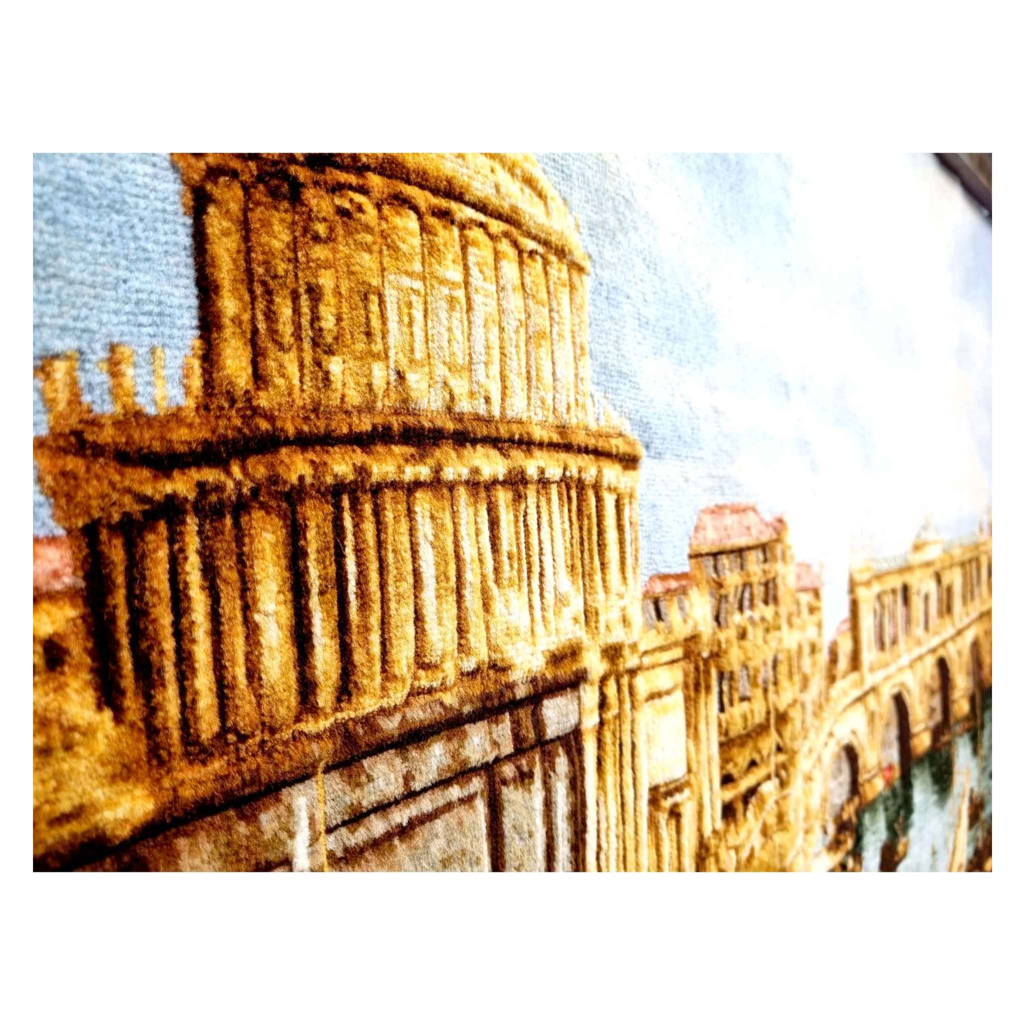 Tapis persan figuratif noué à la main de Tabriz représentant Venise