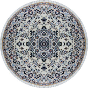 Tapis persan avec laine authentique noué à la main à Nain Médaillon