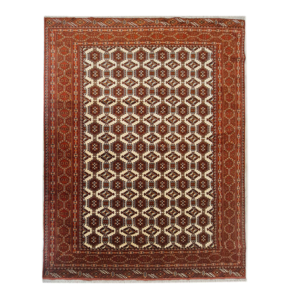 Tapis persan avec laine noué à la main authentique Torkaman