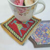 Sous-verre Kilim Persan Tissé à la Main avec Motif de Huppe