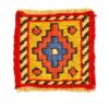 Sous-verre Kilim Persan Tissé à la Main avec Losange Jaune