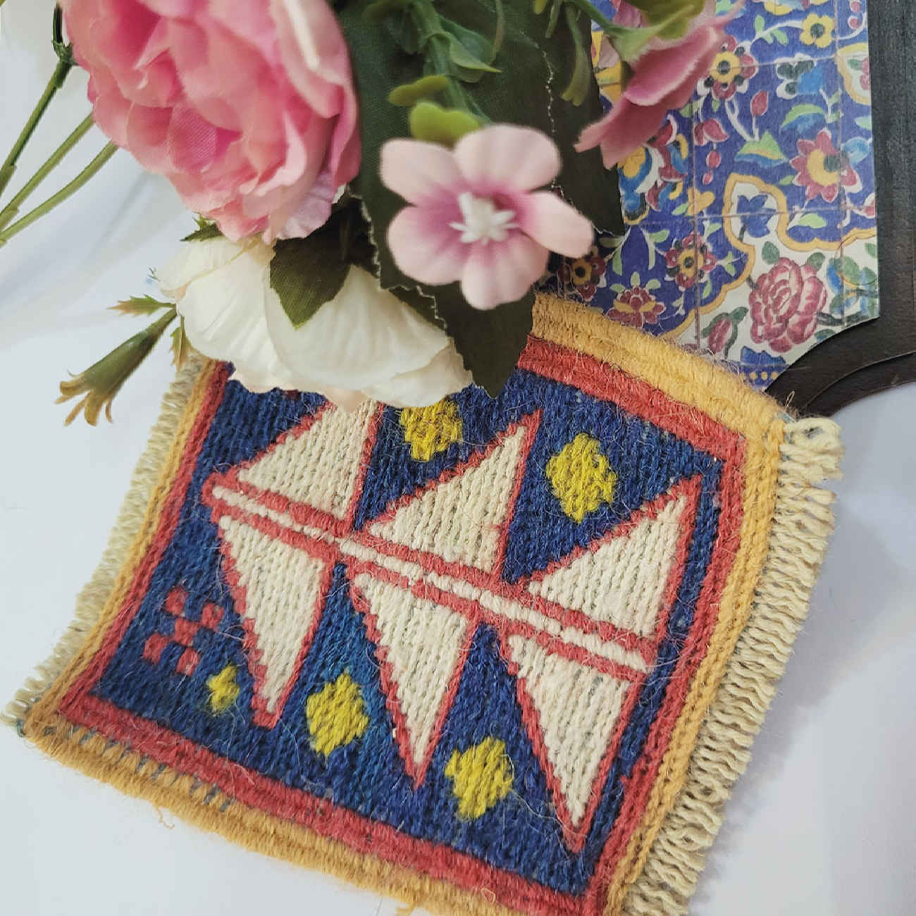 Sous-verre Kilim Persan Tissé à la Main Pin